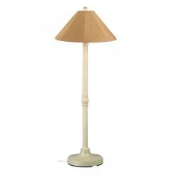 San Juan 60 in. Outdoor Bisque Floor Lamp with Straw Linen Shade by Patio Living Concepts