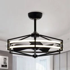 29 in. Integrated LED Black Reversible 3 Blades Ceiling Fan with Light and Remote Control by Flint Garden -Flint Garden Online Store black flint garden ceiling fans with lights bba534002cafg c3 1000