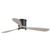 52 in. Integrated LED Indoor Low Profile Black 3-Blade Ceiling Fan with Light by Flint Garden