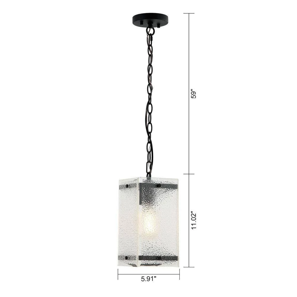 5.9 in. 1-Light Matte Black Farmhouse Mini Hanging Pendant Kitchen Light with Glass Shade by Flint Garden 5 5.9 in. 1-Light Matte Black Farmhouse Mini Hanging Pendant Kitchen Light with Glass Shade by Flint Garden - Image 5