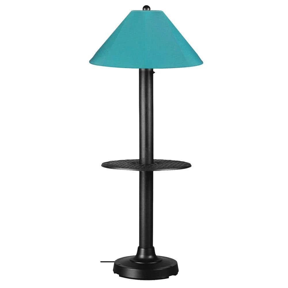 Catalina 63.5 in. Black Outdoor Floor Lamp with Tray Table and Aruba Shade by Patio Living Concepts 1 Catalina 63.5 in. Black Outdoor Floor Lamp with Tray Table and Aruba Shade by Patio Living Concepts