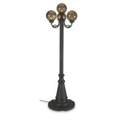 European Park Style Four Bronze Globe Plug-In Outdoor Black Lantern Patio by Patio Living Concepts