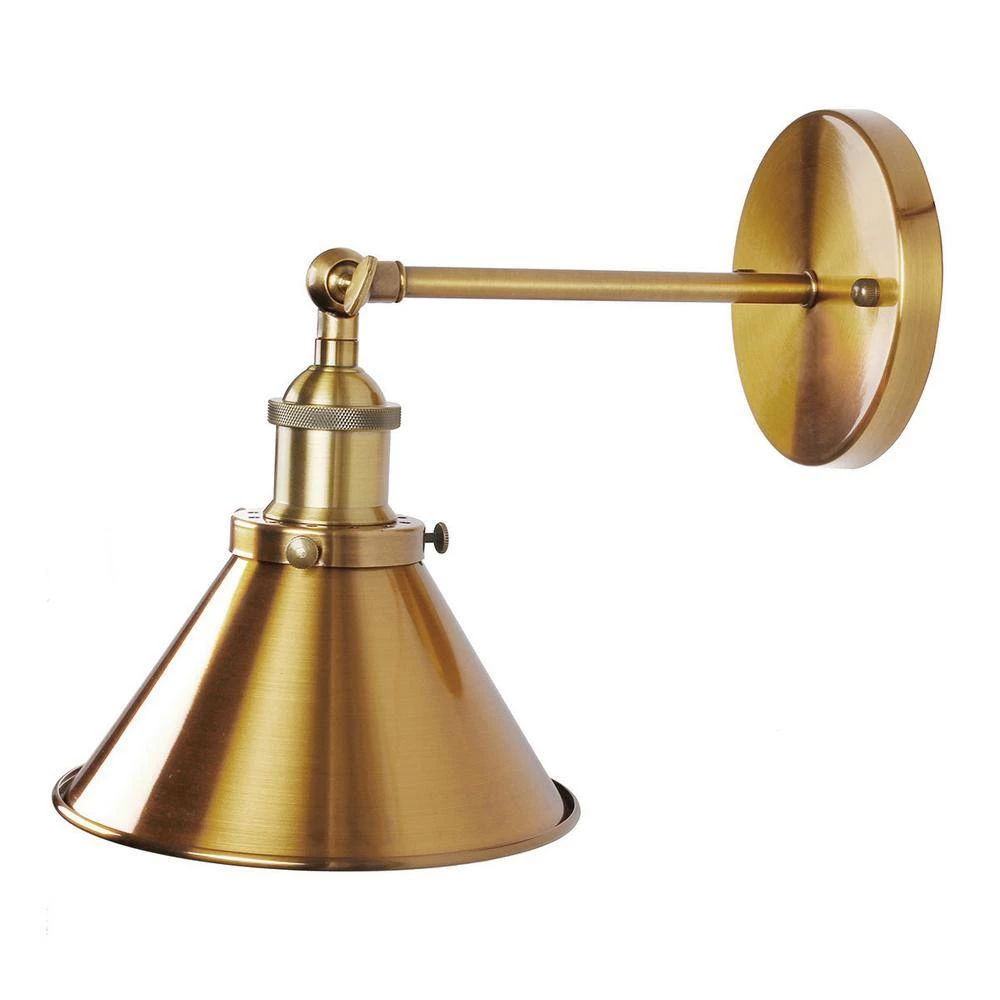 Vintage Brass Bathroom Vanity Light, 1-Light Wall Sconce with Metal Bell Shade for Living Room by Flint Garden 5 Vintage Brass Bathroom Vanity Light, 1-Light Wall Sconce with Metal Bell Shade for Living Room by Flint Garden - Image 5