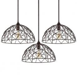 1-Light Bronze Modern Industrial Island Light Pendant Hanging Lighting for Kitchen Island (3-Pack) by Flint Garden -Flint Garden Online Store bronze flint garden pendant lights fgd2263setfg 1f 1000