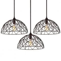1-Light Bronze Modern Industrial Island Light Pendant Hanging Lighting for Kitchen Island (3-Pack) by Flint Garden -Flint Garden Online Store bronze flint garden pendant lights fgd2263setfg 4f 1000