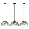 1-Light Bronze Modern Industrial Island Light Pendant Hanging Lighting for Kitchen Island (3-Pack) by Flint Garden
