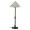 San Juan 60 in. Bronze Outdoor Floor Lamp with Antique Beige Linen Shade by Patio Living Concepts