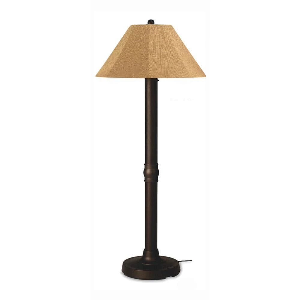 Seaside 60 in. Bronze Outdoor Floor Lamp with Straw Linen Shade by Patio Living Concepts 1 Seaside 60 in. Bronze Outdoor Floor Lamp with Straw Linen Shade by Patio Living Concepts