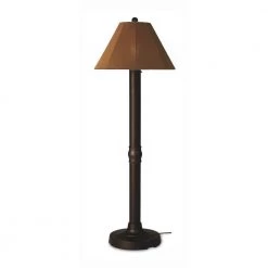 Seaside 60 in. Bronze Outdoor Floor Lamp with Teak Shade by Patio Living Concepts