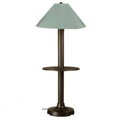Catalina 63.5 in. Bronze Outdoor Floor Lamp with Tray Table and Spa Shade by Patio Living Concepts
