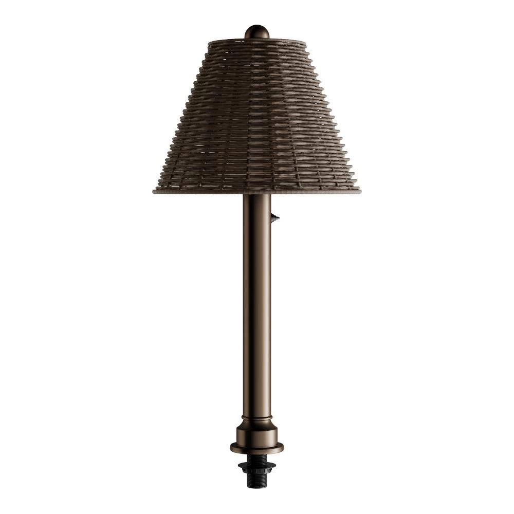 Tahiti 28 in. Bronze Outdoor Umbrella Table Lamp with Walnut Wicker Shade by Patio Living Concepts 5 Tahiti 28 in. Bronze Outdoor Umbrella Table Lamp with Walnut Wicker Shade by Patio Living Concepts - Image 5