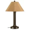 Seaside 34 in. Outdoor Bronze Table Lamp with Straw Linen Shade by Patio Living Concepts