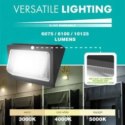 100/150/175-Watt Equivalent Integrated LED Bronze Wet Rated Adjustable Wall Pack Light, 3000K/4000K/5000K by Simply Conserve -Flint Garden Online Store bronze simply conserve wall pack lights l45 75 wpt 30 50 d adj 120 277 pc 4f 1000