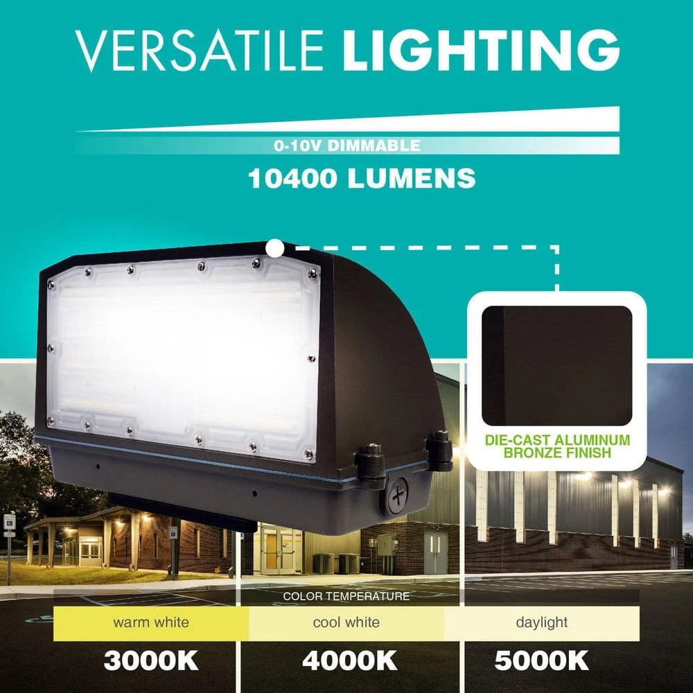 80-Watt 175-Watt Equivalent Integrated LED Bronze Wet Rated Adjustable Full Cut-Off Wall Pack Light 3000K/4000K/5000K by Simply Conserve 3 80-Watt 175-Watt Equivalent Integrated LED Bronze Wet Rated Adjustable Full Cut-Off Wall Pack Light 3000K/4000K/5000K by Simply Conserve - Image 3