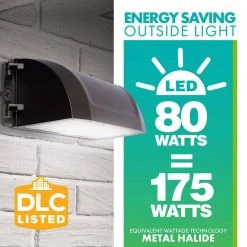 80-Watt 175-Watt Equivalent Integrated LED Bronze Wet Rated Adjustable Full Cut-Off Wall Pack Light 3000K/4000K/5000K by Simply Conserve 13 80-Watt 175-Watt Equivalent Integrated LED Bronze Wet Rated Adjustable Full Cut-Off Wall Pack Light 3000K/4000K/5000K by Simply Conserve -Flint Garden Online Store bronze simply conserve wall pack lights l80 fcwp 30 50 120 277 d adj a0 1000
