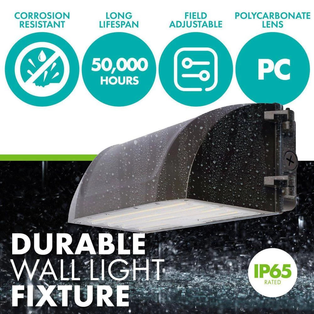 80-Watt 175-Watt Equivalent Integrated LED Bronze Wet Rated Adjustable Full Cut-Off Wall Pack Light 3000K/4000K/5000K by Simply Conserve 2 80-Watt 175-Watt Equivalent Integrated LED Bronze Wet Rated Adjustable Full Cut-Off Wall Pack Light 3000K/4000K/5000K by Simply Conserve - Image 2