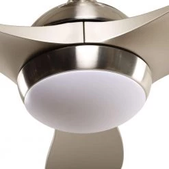 56 in. Integrated LED Indoor Brushed Nickel Downrod Mount Ceiling Fan with Light and Remote Control by Flint Garden -Flint Garden Online Store brushed nickel flint garden ceiling fans with lights bbhtd20166efg 44 1000