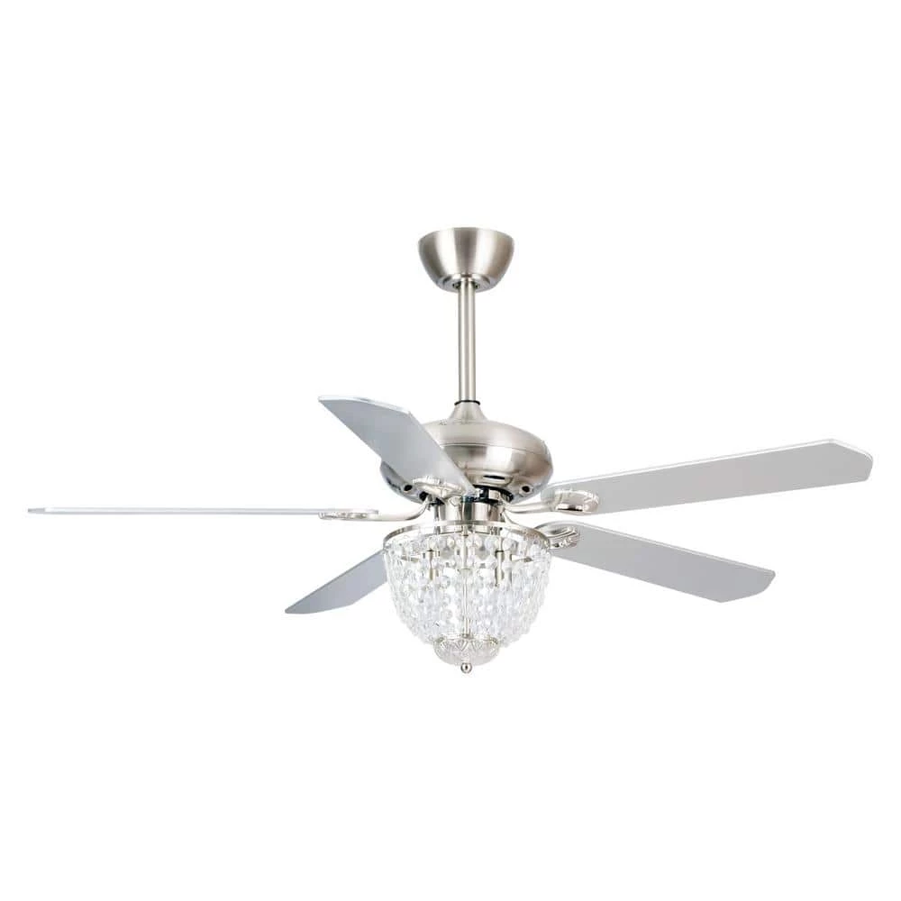 52 in. Indoor Brushed Nickel Ceiling Fan with Light Kit and Remote Control by Flint Garden 1 52 in. Indoor Brushed Nickel Ceiling Fan with Light Kit and Remote Control by Flint Garden