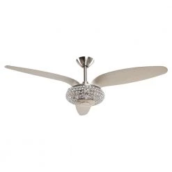 52 in. Indoor Brushed Nickel Crystal Ceiling Fan with Light Kit and Remote Control by Flint Garden 11 52 in. Indoor Brushed Nickel Crystal Ceiling Fan with Light Kit and Remote Control by Flint Garden -Flint Garden Online Store brushed nickel flint garden ceiling fans with lights fgf6168110vfg 4f 1000