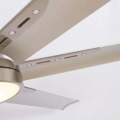 65 in. Integrated LED Indoor Brushed Nickel Ceiling Fan with Light and Remote Control by Flint Garden -Flint Garden Online Store brushed nickel flint garden ceiling fans with lights fgf8218110vfg fa 1000