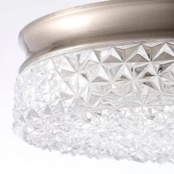 12 in. 23-Watt Modern Brushed Nickel Selectable LED Drum Flush Mount for Hallway and Bedroom by Flint Garden 11 12 in. 23-Watt Modern Brushed Nickel Selectable LED Drum Flush Mount for Hallway and Bedroom by Flint Garden -Flint Garden Online Store brushed nickel flint garden flush mount lights fgbbmchd5005 pn 44 1000