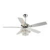 52 in. Chrome Indoor Crystal Ceiling Fan with Light Kit and Remote Control by Flint Garden