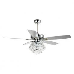 52 in. Indoor Chrome Crystal Ceiling Fan with Light Kit and Remote Control by Flint Garden 11 52 in. Indoor Chrome Crystal Ceiling Fan with Light Kit and Remote Control by Flint Garden -Flint Garden Online Store chrome flint garden ceiling fans with lights fgf6222a110vfg 1f 1000
