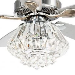 52 in. Indoor Chrome Crystal Ceiling Fan with Light Kit and Remote Control by Flint Garden 12 52 in. Indoor Chrome Crystal Ceiling Fan with Light Kit and Remote Control by Flint Garden -Flint Garden Online Store chrome flint garden ceiling fans with lights fgf6222a110vfg 44 1000