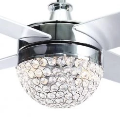 48 in. Indoor Chrome Crystal Ceiling Fan with Light Kit and Remote Control by Flint Garden 13 48 in. Indoor Chrome Crystal Ceiling Fan with Light Kit and Remote Control by Flint Garden -Flint Garden Online Store chrome flint garden ceiling fans with lights fgf6223110vfg 1f 1000
