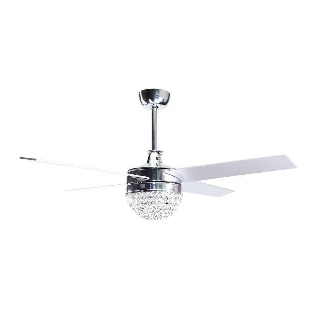 48 in. Indoor Chrome Crystal Ceiling Fan with Light Kit and Remote Control by Flint Garden 5 48 in. Indoor Chrome Crystal Ceiling Fan with Light Kit and Remote Control by Flint Garden - Image 5