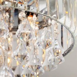 52 in. Indoor Chrome Crystal Ceiling Fan with Light Kit and Remote Control by Flint Garden -Flint Garden Online Store chrome flint garden ceiling fans with lights fgf6252110vfg 76 1000