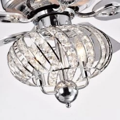 50 in. Indoor Chrome Crystal Ceiling Fan with Light Kit and Remote Control by Flint Garden -Flint Garden Online Store chrome flint garden ceiling fans with lights fgf6296110vfg fa 1000