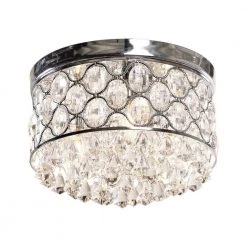 14 in. 3-Light Modern Chrome Glam Drum Crystal Flush Mount by Flint Garden 12 14 in. 3-Light Modern Chrome Glam Drum Crystal Flush Mount by Flint Garden -Flint Garden Online Store chrome flint garden flush mount lights fgc2262110vfg 1f 1000