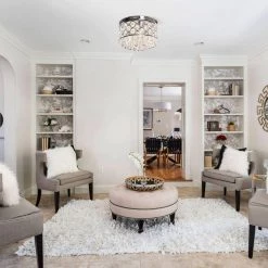 14 in. 3-Light Modern Chrome Glam Drum Crystal Flush Mount by Flint Garden 15 14 in. 3-Light Modern Chrome Glam Drum Crystal Flush Mount by Flint Garden -Flint Garden Online Store chrome flint garden flush mount lights fgc2262110vfg 31 1000