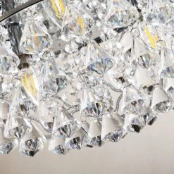 14 in. 3-Light Modern Chrome Glam Drum Crystal Flush Mount by Flint Garden 13 14 in. 3-Light Modern Chrome Glam Drum Crystal Flush Mount by Flint Garden -Flint Garden Online Store chrome flint garden flush mount lights fgc2262110vfg fa 1000