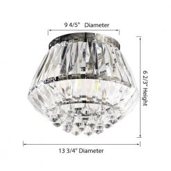 13.8 in. 3-Light Modern Chrome and Crystal Flush Mount by Flint Garden 8 13.8 in. 3-Light Modern Chrome and Crystal Flush Mount by Flint Garden -Flint Garden Online Store chrome flint garden flush mount lights fgc2263110vfg 4f 1000