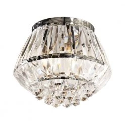 Flint Garden Online Store 26 13.8 in. 3-Light Modern Chrome and Crystal Flush Mount by Flint Garden