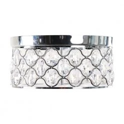 14 in. 3-Light Chrome Drum Shape Flush Mount Light with Crystals by Flint Garden -Flint Garden Online Store chrome flint garden flush mount lights fgc2267110vfg 44 1000