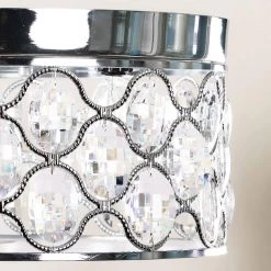 14 in. 3-Light Chrome Drum Shape Flush Mount Light with Crystals by Flint Garden -Flint Garden Online Store chrome flint garden flush mount lights fgc2267110vfg fa 1000