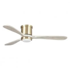52 in. Integrated LED Low Profile Copper 3-Blade Ceiling Fan with Light by Flint Garden