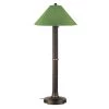 Bahama Weave 60 in. Dark Mahogany Floor Lamp with Palm Shade by Patio Living Concepts