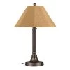 Bahama Weave 34 in. Dark Mahogany Outdoor Table Lamp with Straw Linen Shade by Patio Living Concepts