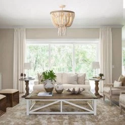 3-Light Modern Farmhouse Distressed White Wood Beaded Semi-Flush Mount by Flint Garden -Flint Garden Online Store distressed white flint garden flush mount lights bb8806 3110vfg 31 1000