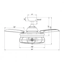 34 in. Retractable Matte Black Ceiling Fan with Light Kit by Flint Garden -Flint Garden Online Store matte black flint garden ceiling fans with lights fgf3501110vfg 44 1000