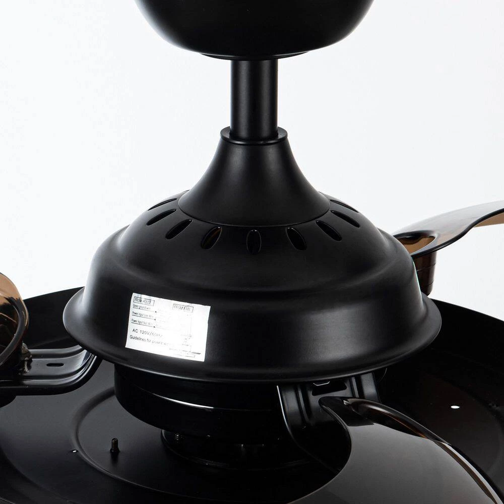 36 in. Indoor Industrial Matte Black Caged Retractable Ceiling Fan with Remote and Light Kit Included by Flint Garden 5 36 in. Indoor Industrial Matte Black Caged Retractable Ceiling Fan with Remote and Light Kit Included by Flint Garden - Image 5