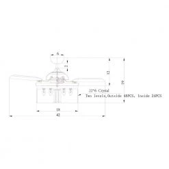 42 in. Retractable Matte Black Crystal Ceiling Fan with Light Kit and Remote Control by Flint Garden -Flint Garden Online Store matte black flint garden ceiling fans with lights fgf4710110vfg fa 1000