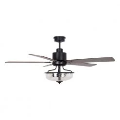 52 in. Indoor Matte Black Reversible 5-Blade Ceiling Fan with Light Kit and Remote Control by Flint Garden 12 52 in. Indoor Matte Black Reversible 5-Blade Ceiling Fan with Light Kit and Remote Control by Flint Garden -Flint Garden Online Store matte black flint garden ceiling fans with lights fgf6286110vfg 1f 1000