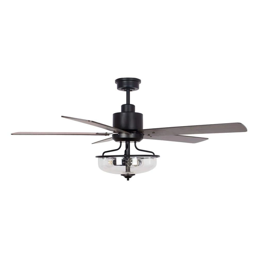 52 in. Indoor Matte Black Reversible 5-Blade Ceiling Fan with Light Kit and Remote Control by Flint Garden 5 52 in. Indoor Matte Black Reversible 5-Blade Ceiling Fan with Light Kit and Remote Control by Flint Garden - Image 5