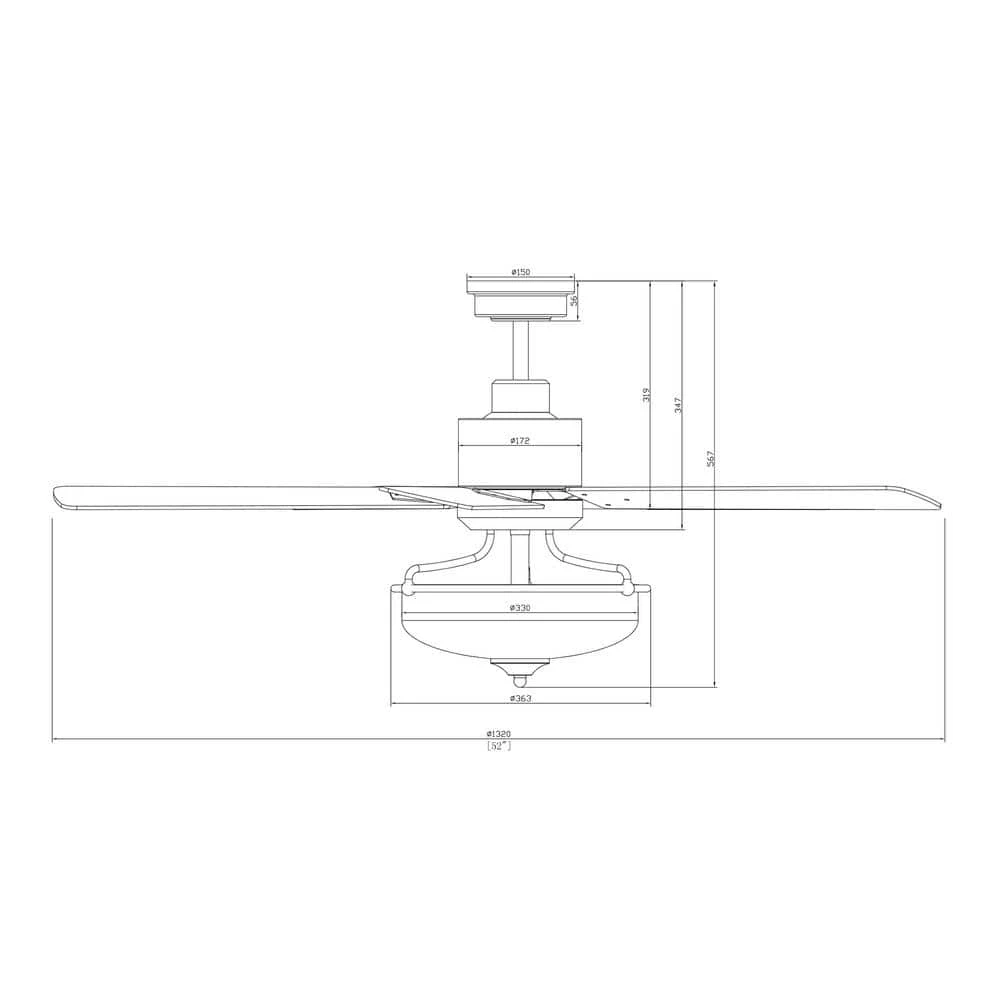 52 in. Indoor Matte Black Reversible 5-Blade Ceiling Fan with Light Kit and Remote Control by Flint Garden 8 52 in. Indoor Matte Black Reversible 5-Blade Ceiling Fan with Light Kit and Remote Control by Flint Garden - Image 8