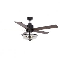 52 in. Indoor Matte Black Reversible 5-Blade Ceiling Fan with Light Kit and Remote Control by Flint Garden 10 52 in. Indoor Matte Black Reversible 5-Blade Ceiling Fan with Light Kit and Remote Control by Flint Garden -Flint Garden Online Store matte black flint garden ceiling fans with lights fgf6286110vfg c3 1000